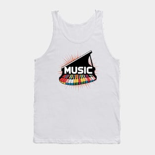 Piano Vector & MUSIC Text Graphic Tank Top